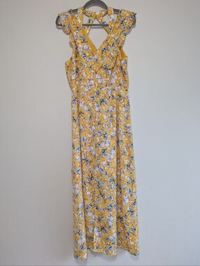 Collective Concepts Yellow Floral Maxi Dress